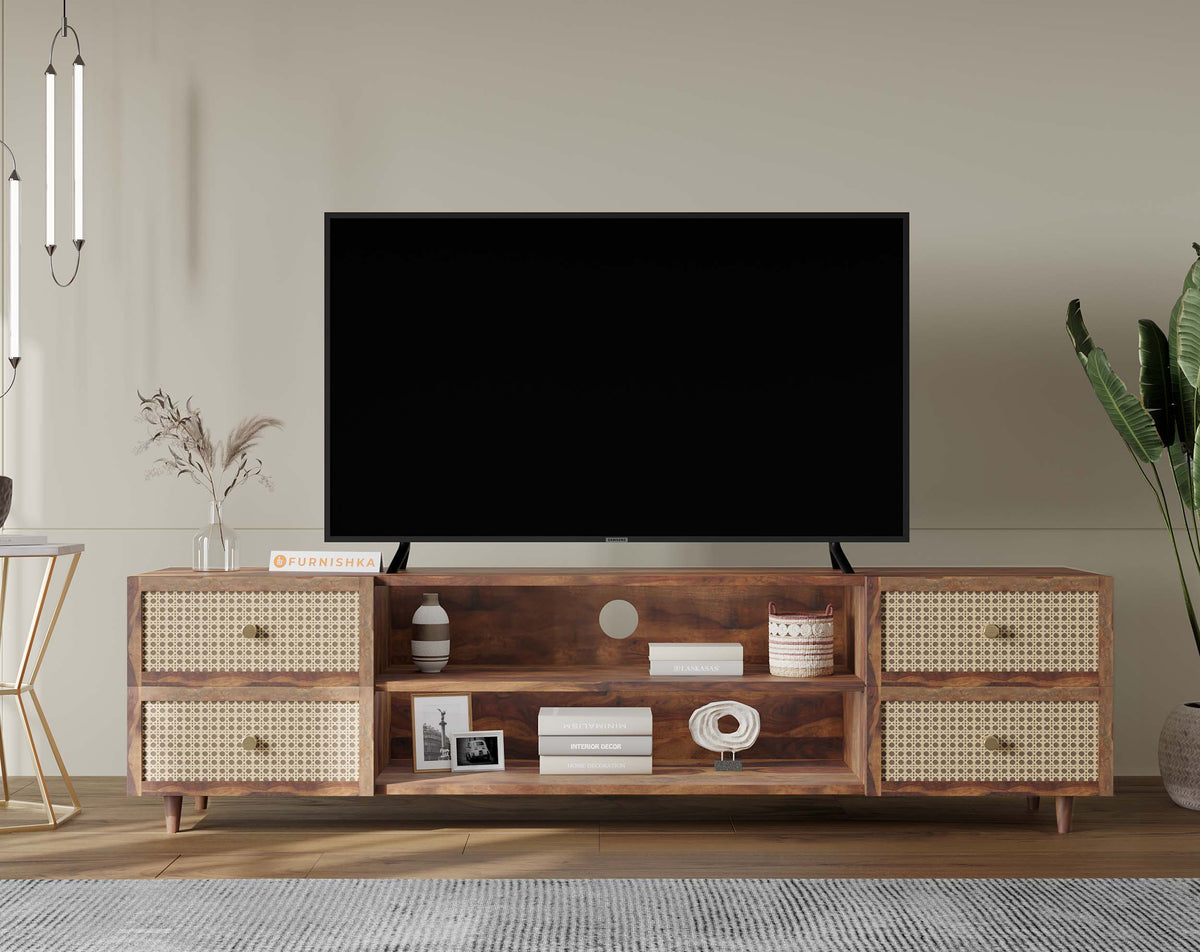 Amara Palvich Sheesham TV Unit with 4 Drawers