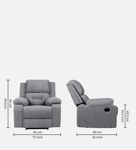 Kairo 1 Seater Manual Recliner - Grey