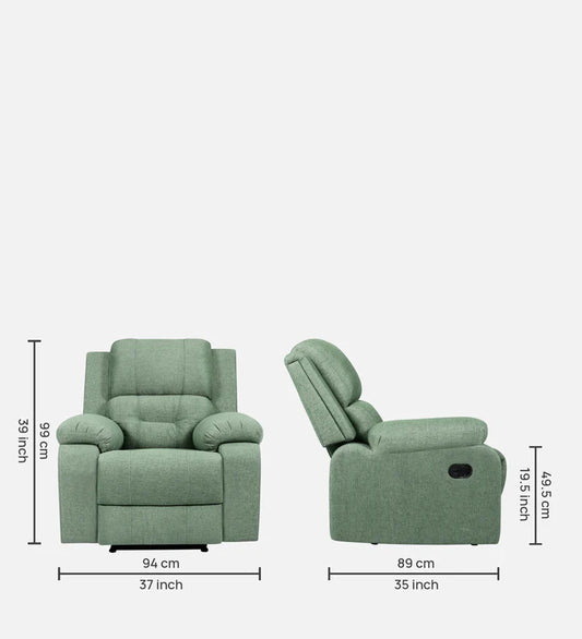 Kairo 1 Seater Manual Recliner - Green