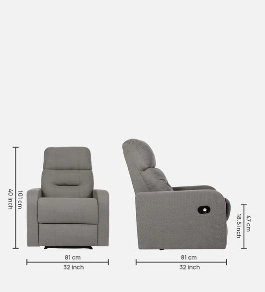 Kairo 1 Seater Manual Recliner - Slate Grey