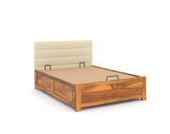 Niva Teak Bed Frame Hydraulic Storage - King Size