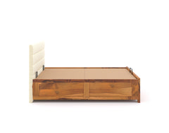 Niva Teak Bed Frame Hydraulic Storage - Queen Size