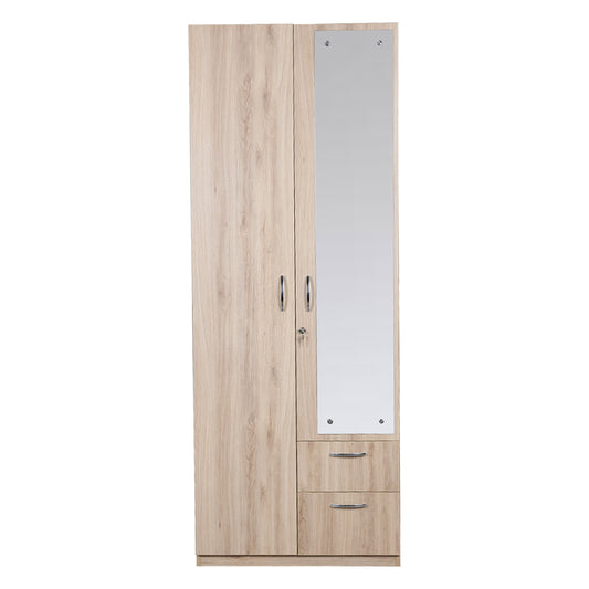 Gilma 2 Door Wardrobe with Mirror - Oak Finish