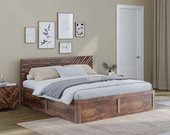 Queen Stella Box Bed in Sheesham