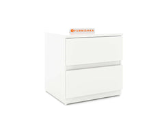 Harold Bedside Table with 2 Drawers in White