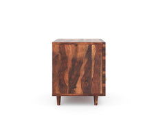 Chevora Yoho Double Drawer Bedside Table In Sheesham