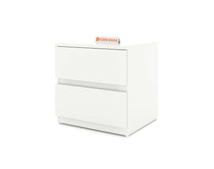 Harold Bedside Table with 2 Drawers in White