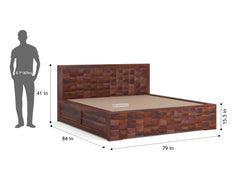 Nisha King Size Bed with Hydraulic Storage