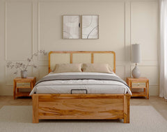 Tamara King Size Teak Bed - Hydraulic Storage