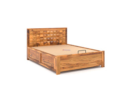 Teeva Queen Size Teak Bed - Hydraulic Storage