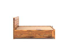 Teeva Queen Size Teak Bed - Hydraulic Storage