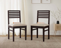 Rivo Solid Wood 4 Seater Dining Set with Rivo Solid Wood Dining Chair