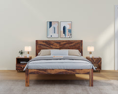 Chevora King Size Sheesham Bed - Non Storage