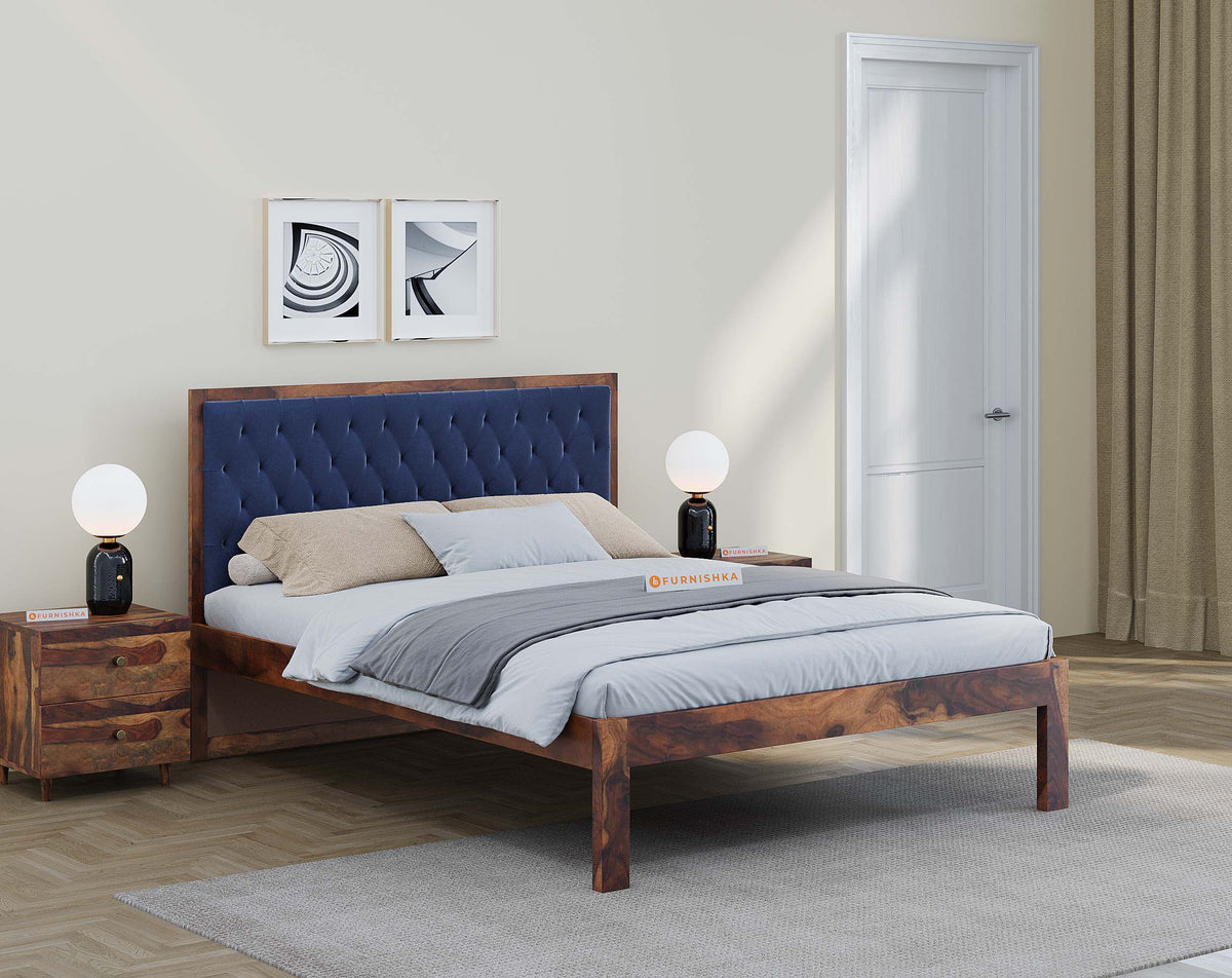 Harshlyn Queen Size Sheesham Bed - Non Storage