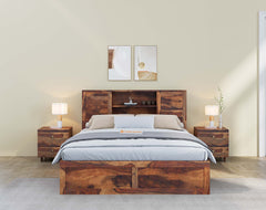 King Marida Drawer Bed in Sheesham