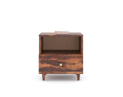 Yoho Bedside Table with Single Drawer lower in Sheesham with Drawer Facia Stella in Sheesham