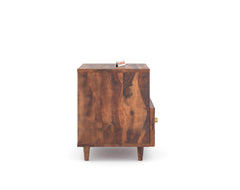 Yoho Bedside Table with Single Drawer lower in Sheesham with Drawer Facia Stella in Sheesham