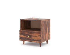 Yoho Bedside Table with Single Drawer lower in Sheesham with Drawer Facia Stella in Sheesham