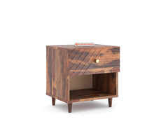 Yoho Bedside Table with Drawer Upper in Sheesham with Drawer Facia Stella in Sheesham