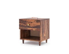 Yoho Bedside Table with Drawer Upper in Sheesham with Drawer Facia Stella in Sheesham