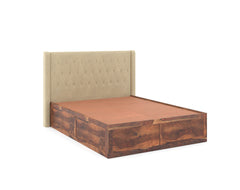 Samawi Sheesham Bed Frame Box Storage - Queen Size