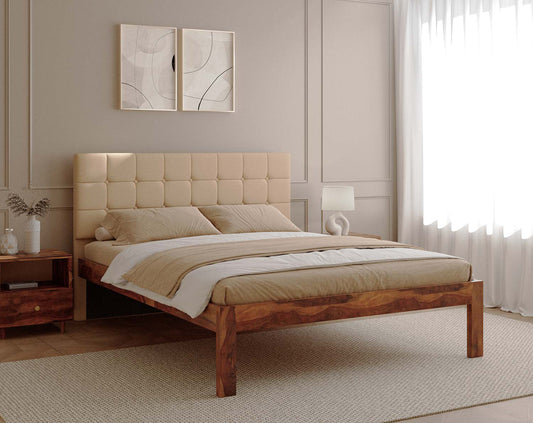 Irene Sheesham Bed Frame Non Storage - Queen Size