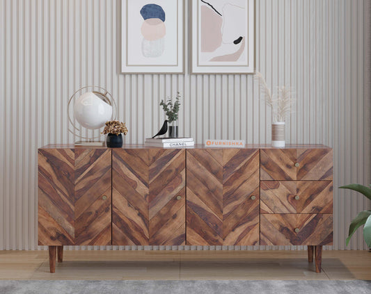 Chevora Toshi Sideboard With 3 shutters and 3 drawers in Sheesham