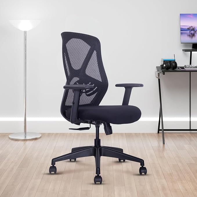 Maxi Mid Back Office Chair - Black Back & Black Seat