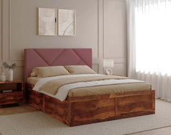 Agatha Sheesham Bed Box Storage - King Size