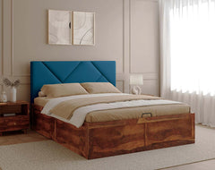 Agatha Sheesham Bed Hydraulic Storage - Queen Size