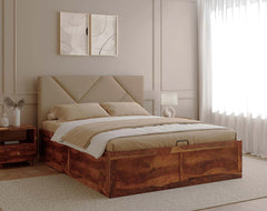 Agatha Sheesham Bed Hydraulic Storage - King Size