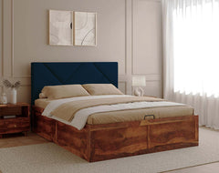 Agatha Sheesham Bed Hydraulic Storage - King Size