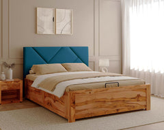 Agatha Teak Bed Hydraulic Storage - King Size