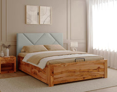 Agatha Teak Bed Hydraulic Storage - King Size