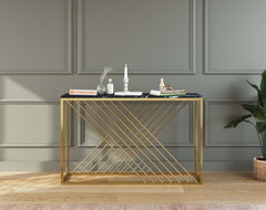 Xero Console Table with Black Engineered Marble Top