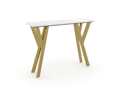 Aurum Marble Top Console Table in Gold Finish