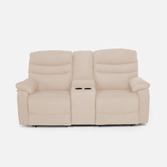 Vivo 2 Seater Cream Manual Recliner with Console