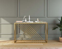 Xero Console Table with Green Choco Marble Top