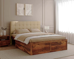 Irene Sheesham Bed Drawer Storage - Queen Size