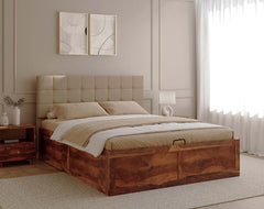 Irene Sheesham Bed Hydraulic Storage - King Size