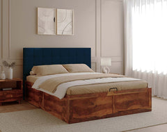 Irene Sheesham Bed Hydraulic Storage - Queen Size