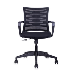 Kabil Mid Back Office Chair - Black Back & Black Seat