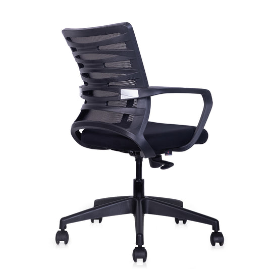 Kabil Mid Back Office Chair - Black Back & Black Seat