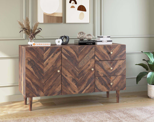 Chevora Toshi Sideboard With 2 shutters and 3 drawers in Sheesham