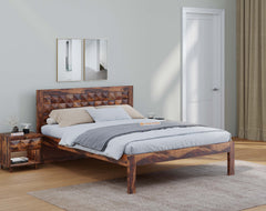 Nova Queen Size Sheesham Bed - Non Storage