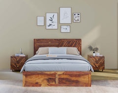 Stella King Size Sheesham Bed - Box Storage