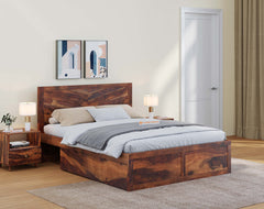 King Chevora Drawer Bed in Sheesham