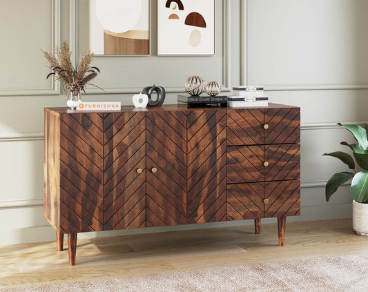 Chevora Toshi Sideboard With 2 shutters and 3 drawers in Sheesham