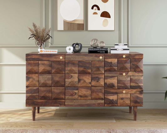 Nova Toshi Sideboard with 2 shutters and 3 drawers in Sheesham