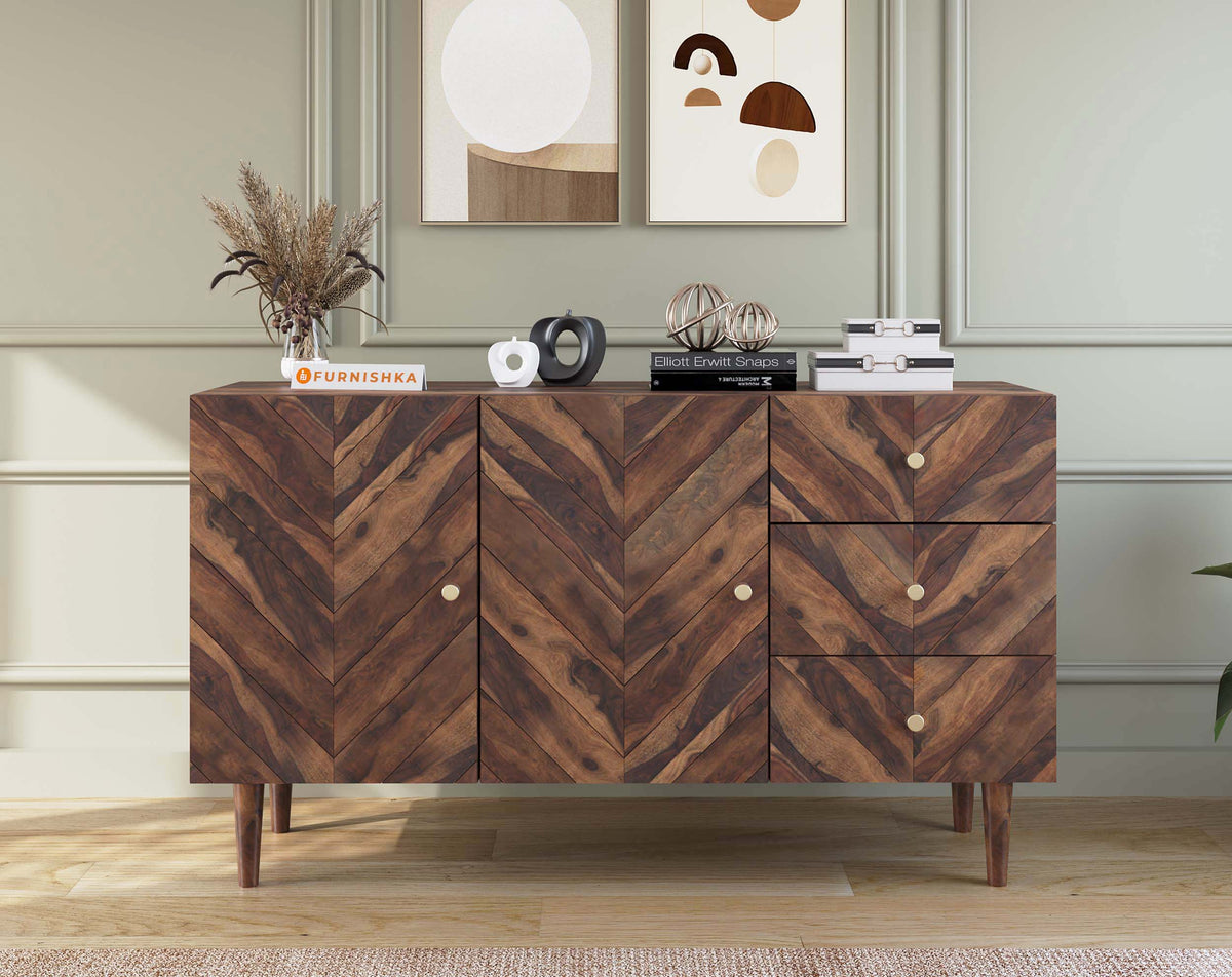 Chevora Toshi Sideboard With 2 shutters and 3 drawers in Sheesham